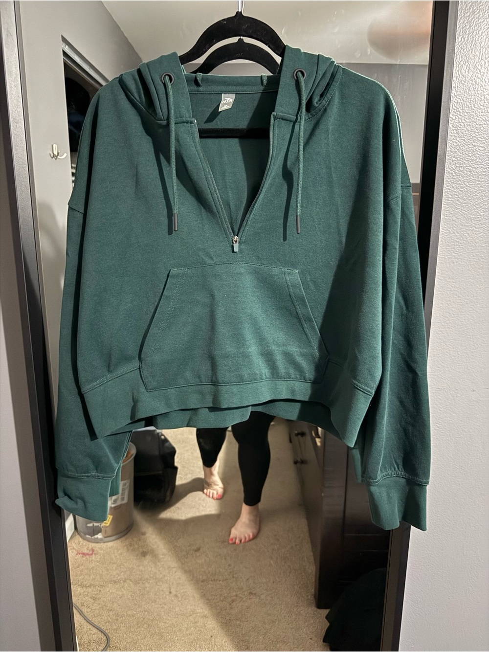 MTA Sport Forest Green Half-Zip Hooded Sweatshirt